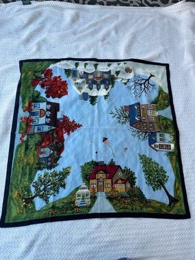 Vintage Talbots Scenic seasons Silk Scarf